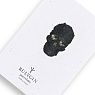 Брошь ручной работы Bulygin «Череп» малый, фарфор, чёрно-серебристая, превью фото 1