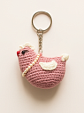 Вязаный брелок, обвес на сумку «Розовая курочка», 6 см, превью фото 1