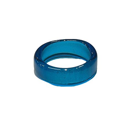 Кольцо стеклянное ярко-голубое прозрачное