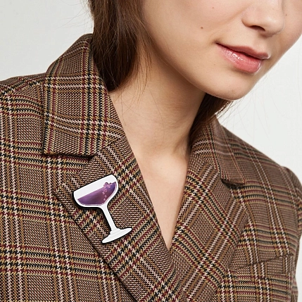 Брошь Monolama «Шампанское в бокале розовое», фото 4.