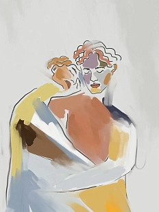 Постер интерьерный «Объятие», А3