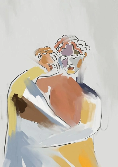 Постер интерьерный «Объятие», А4, фото 1.