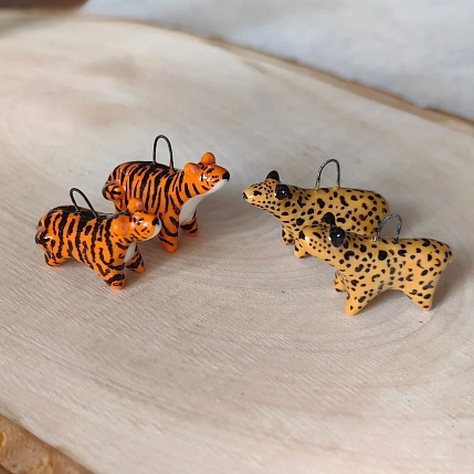 Подвеска ручной работы Боттери керамика «‎Тигр»‎, керамика, фото 4.