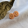 Серьги-гвоздики «Апельсин», полимерная глина, превью фото 4