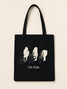Сумка шоппер Barking store «I'm fine», чёрный