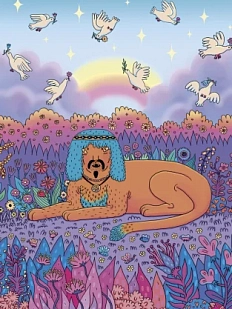 Картхолдер Валя Карнавалова «Хиппи зверь», фиолетовый, ПВХ