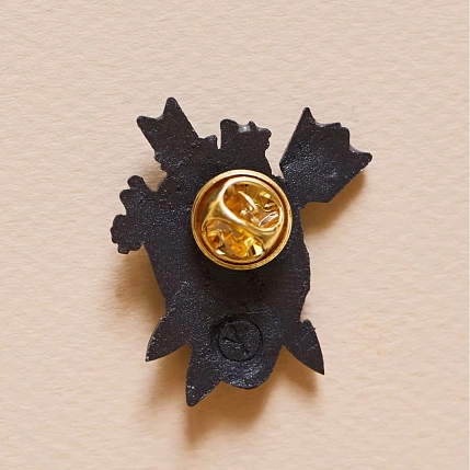 Брошь ручной работы Фарфор Булыгина «Разбитое сердце», чёрно-серебристая, фото 6.