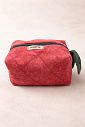 Косметичка ручной работы с карманом Migette, размер М, бордовая с изумрудным подкладом, превью фото 1