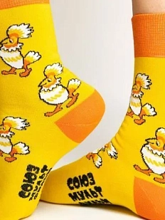 Носки «Птица Говорун с планеты Блук отличается», р-р 38-41, жёлтые