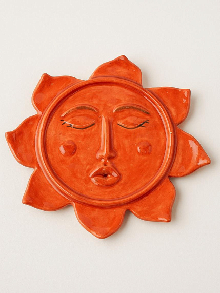 Подставка под благовония «Солнце», красная, керамика, фото 1.