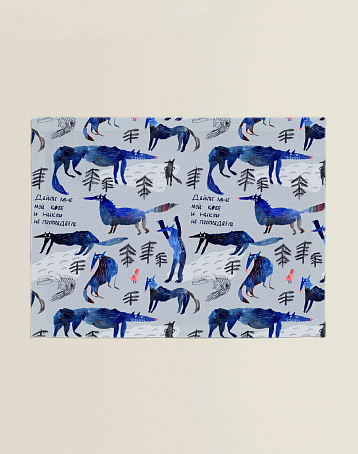 Набор из двух салфеток «Волки в лесу», фото 1.