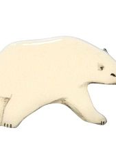 Брошь ручной работы Белый мишка, керамика