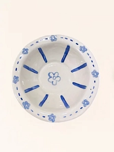 Тарелка - шляпа ручной работы Домик на дереве "Цветочки", керамика, 18 см