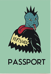 Обложка на паспорт «Reptiloid», мятная