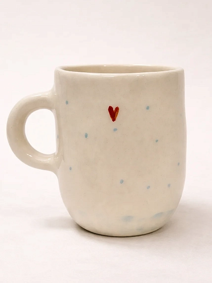 Кружка ручной работы НАДО ЖЕ с росписью «Девочка с котиком», белая, керамика, 300 мл, фото 3.