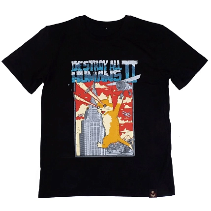 Футболка Barking Store «Кэтзилла», L жен., чёрный, фото 1.