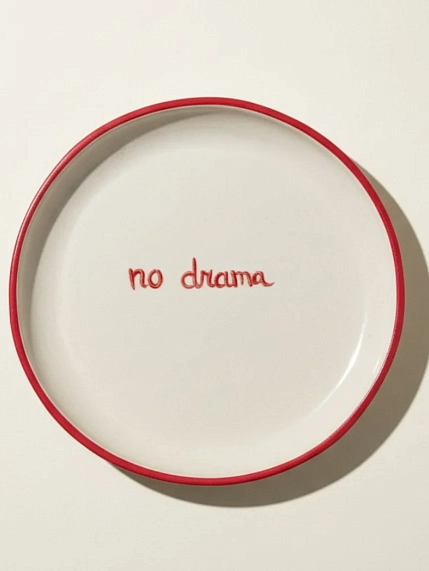 Тарелка ручной работы Йеллоускуп «No drama», керамика, 15 см, фото 1.