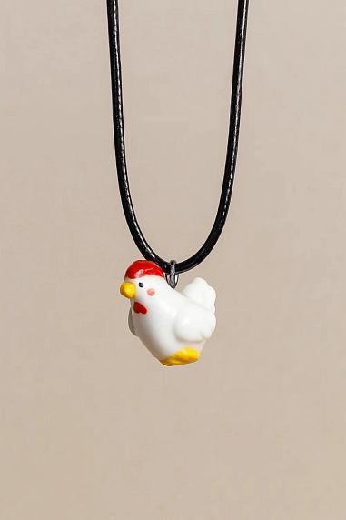 Подвеска ручной работы Боттери керамика «Курочка»‎, керамика, фото 1.