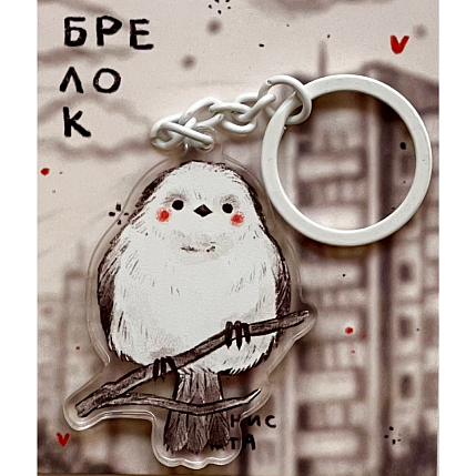 Брелок «Птичка», белый, фото 1.