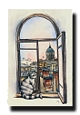 Открытка «Кот у окна», Elizabeth Madar, превью фото 1