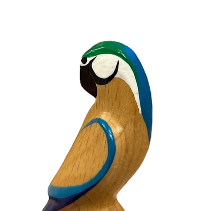 Брошь Птицы в ветвях (Free in tree) «Попугай Ара», синий, дерево, фото 6.