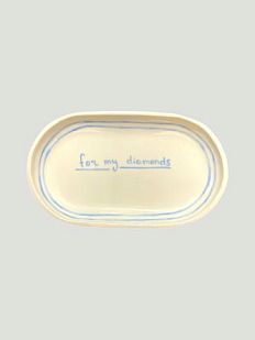 Блюдце ручной работы «For my diamonds», керамика, 17 см