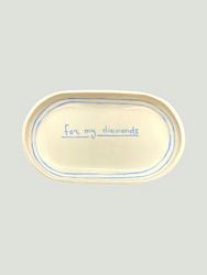 Блюдце ручной работы «For my diamonds», керамика, 17 см