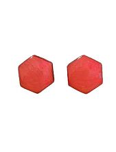 Серёжки-гвоздики «Соты», дерево, гипоаллергенный сплав, алые