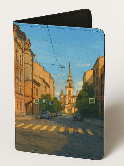 Обложка на паспорт «Вид на Крестовоздвиженский собор», искусственная кожа, фото 1.