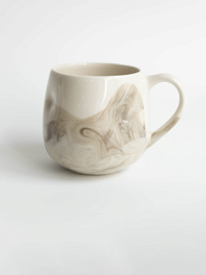 Кружка ручной работы мятая «Серый мрамор», керамика, 250 мл