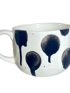 Кружка ручной работы Катя Вебер с подтёками и сердечком внутри, белая, керамика, 300 мл