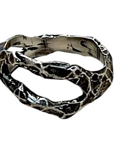 Кольцо из нейзильбера «Ломаные линии»