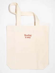 Сумка шоппер Подписные изделия, «Reading is sexy», вышивка, белый