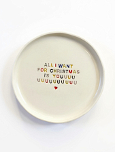 Тарелка ручной работы ММ керамика на Новый год с надписью «All i want for christmas», 18 см