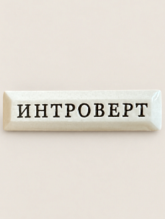 Значок ручной работы Искусство интроверта с надписью «Интроверт», керамика