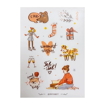 Стикерпак «Warmest wishes», А6, фото 1.