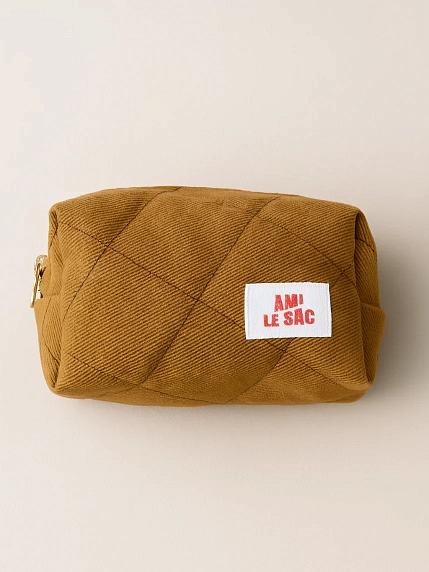 Косметичка ручной работы АМИ (Ami lé sac) «Bebesss», коричневая джинса, фото 1.