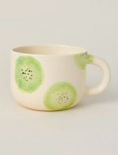 Кружка ручной работы круглая «Киви», белая, керамика, 350 мл