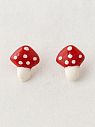 Серёжки-гвоздики «Мухоморы», полимерная глина, превью фото 1
