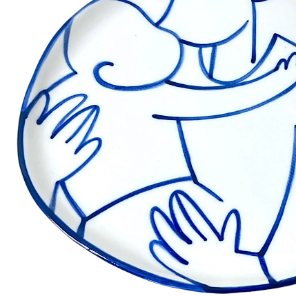 Тарелка ручной работы ЮЛЬНИКА (JULNIKA) «Нежность», разноцветная, полуфарфор, 26 см, фото 3.