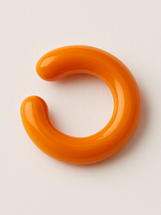 Кафф глянцевый, стекло, ярко-оранжевый