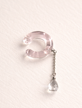 Кафф Лампджой с цепочкой, стекло, глянцевый, сиреневый