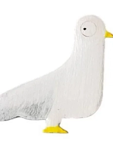 Брошь ручной работы «Голубь», белая, дерево