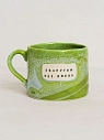 Кружка ручной работы Тата вытворяет/NF ceramics «Е**нутым нет покоя», зеленая, керамика, 500 мл, превью фото 1