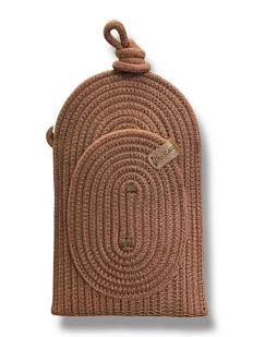 Сумка для телефона с карманом, коричневая