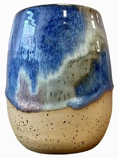 Стакан ручной работы «Переливы», синий, керамика, 400 мл