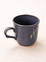 Кружка ручной работы Мастерская Виктории Нор «Звездопад», тёмно-серая, керамика, 200 мл, превью фото 2