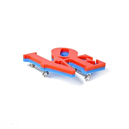 Брошь Monolama «LOVE», красная, фото 2.