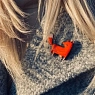 Брошь ручной работы Ручками-Ручками «Лисица», оранжевая, дерево, превью фото 4