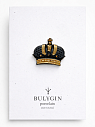 Брошь ручной работы Bulygin «Корона», фарфор, чёрно-золотистая, превью фото 1